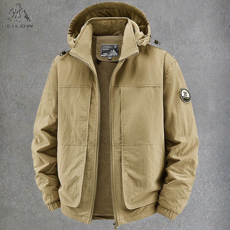 Quality Winter Clothing Bomber Jacket - 벨벳 안감 두꺼운 따뜻한 멀티 포켓