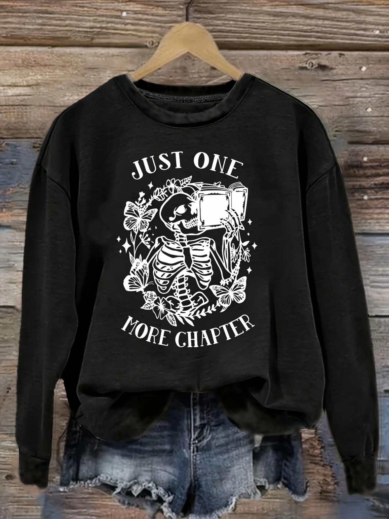Winter Clothing Usa - 여성 캐주얼 긴소매 크루넥 티셔츠, 'Just