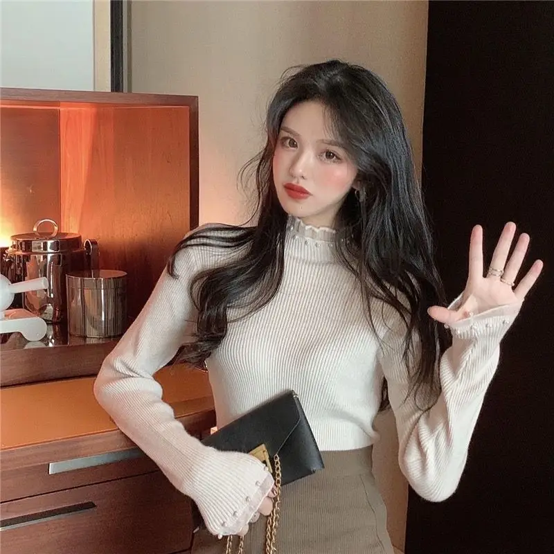 Winter Clothing Sale Women - 패션 2025 진주 레이스 여성 풀오버