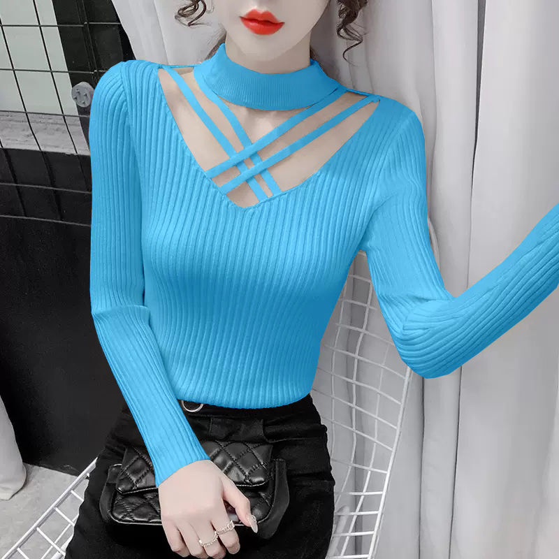 Winter Clothing Sale Women - 여성용 니트 스웨터 홀터넥 의류 세일