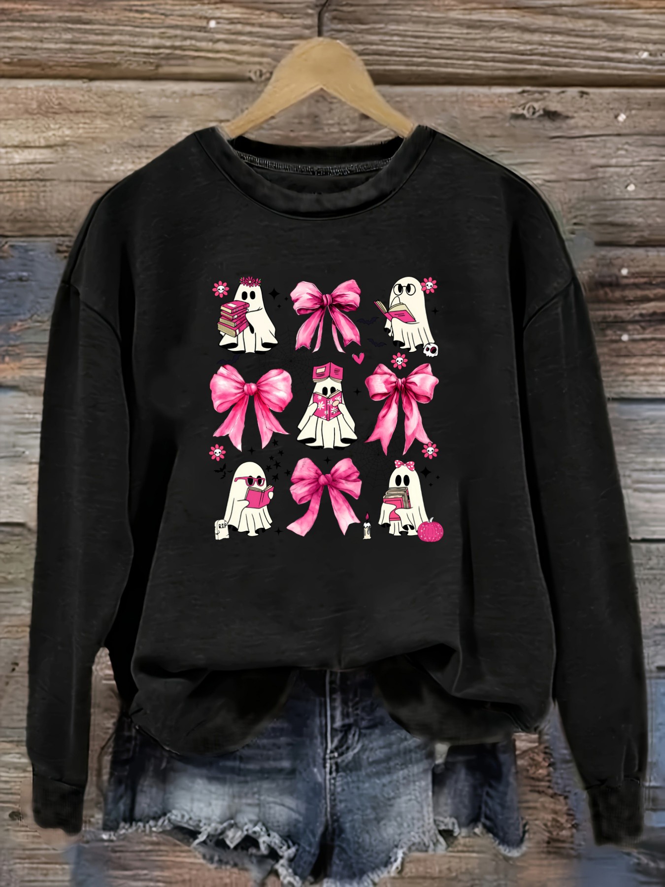 Winter Clothing Usa - 여성용 캐주얼 긴소매 크루넥 티셔츠, 핑크