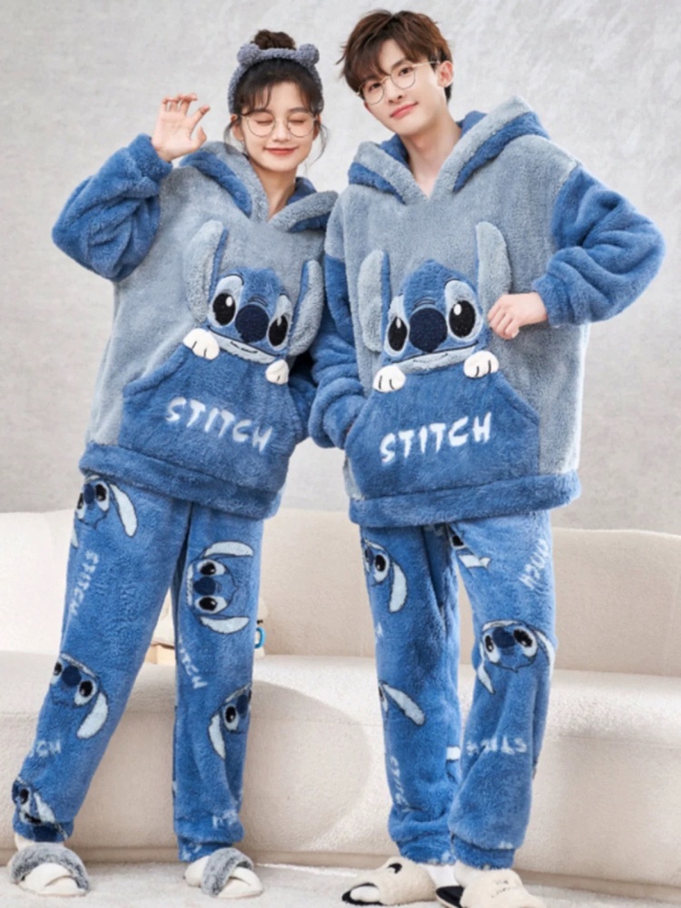 Winter Clothing Japan - 애니메이션 스티치 겨울 파자마 만화 플란넬