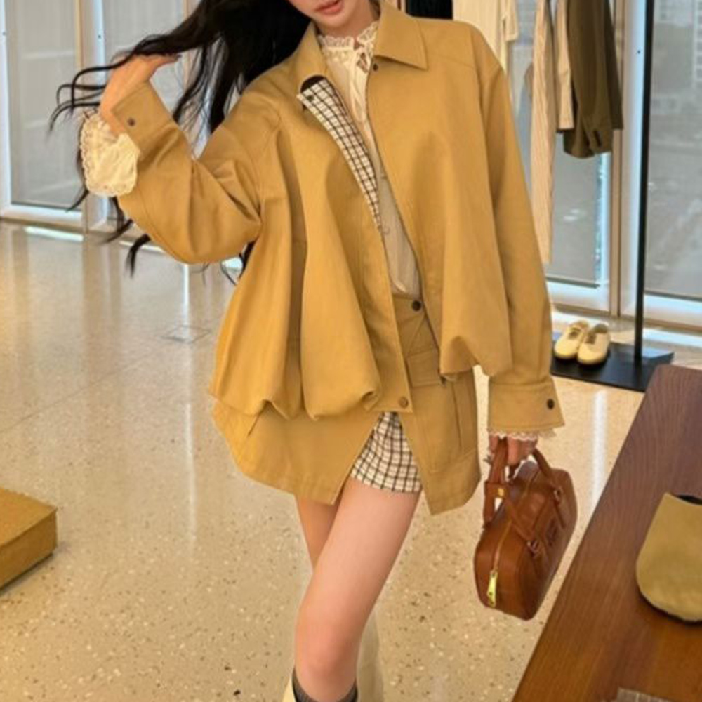 투윈스티일 카크색 스플라이스 포켓 투피스 세트 여성 라 - Winter Clothing Items 리뷰 및 가격