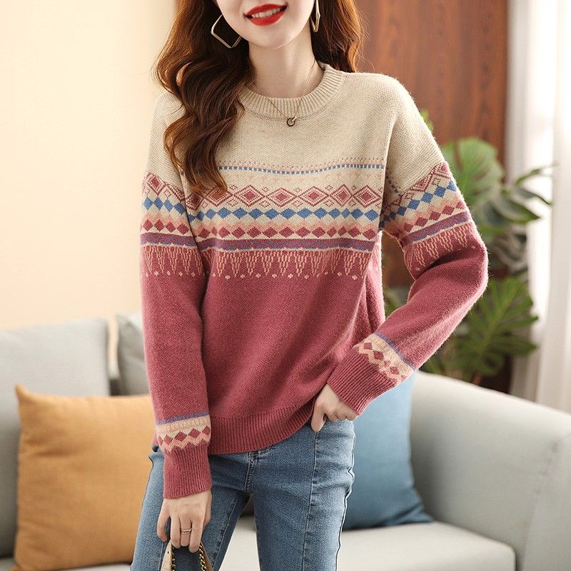 라운드 오 넥 여성 풀오버 의류 긴 소매 옷 판매 오리 - Winter Clothing Sale Women 리뷰 및 가격