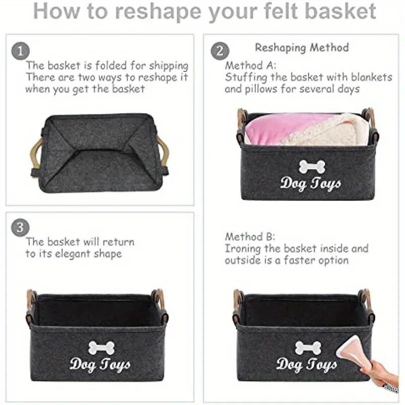 펠트 애완동물 장난감 상자, 강아지 장난감 상자, 수납 - Winter Clothing Organizer 리뷰 및 가격