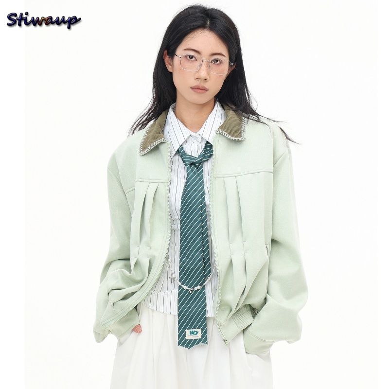 여성 가을 항공 점퍼 그린 라펠 고품질 에비에이터 재킷 - Quality Winter Clothing Bomber Jacket 리뷰 및 가격
