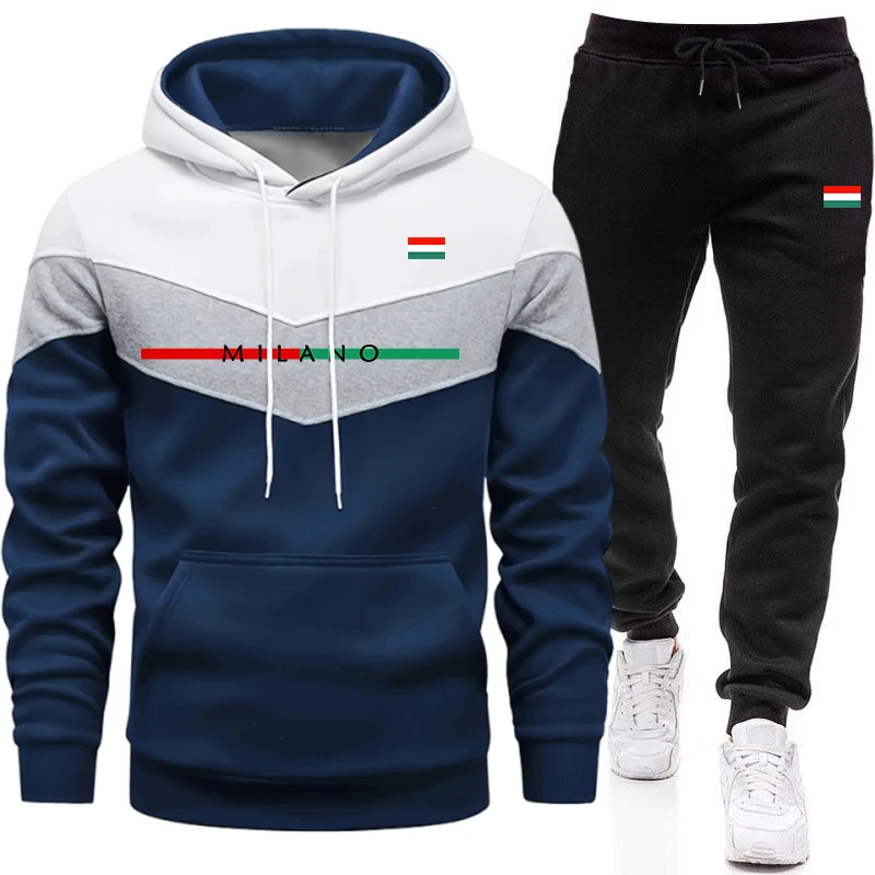 남성용 고품질 트랙슈트 캐주얼 3색 스플라이스 스웨트셔 - Winter Clothing Usa 리뷰 및 가격