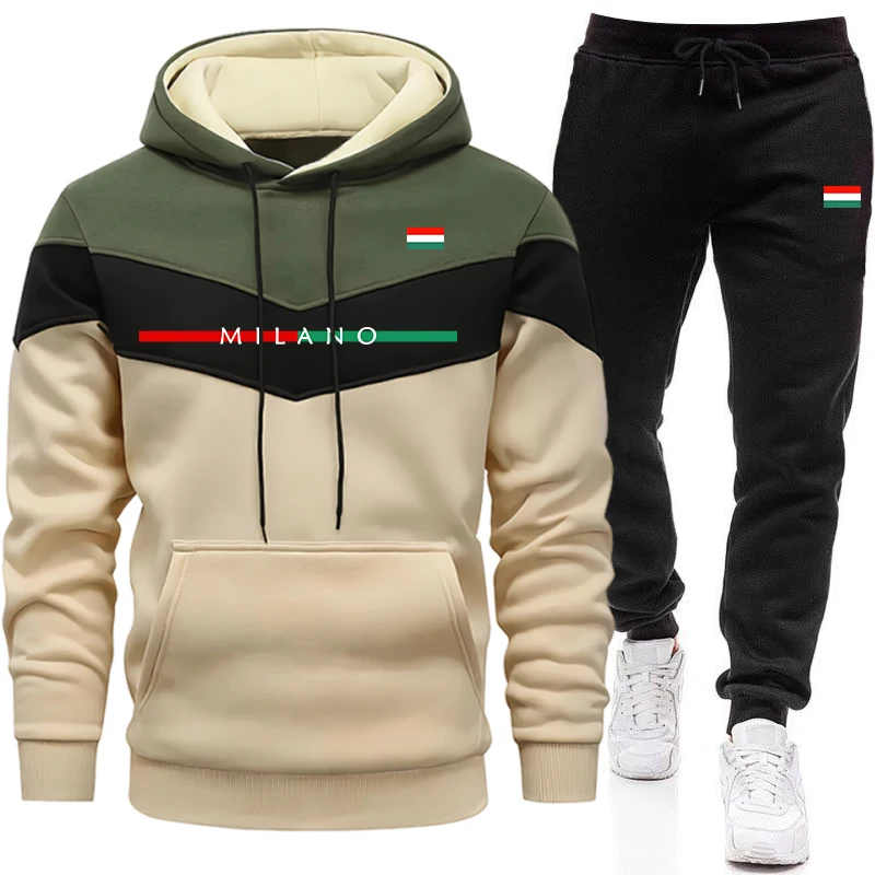 남성용 고품질 트랙슈트 캐주얼 3색 스플라이스 스웨트셔 - Winter Clothing Usa 리뷰 및 가격